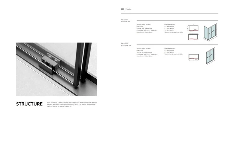 Two Stainless Steel Sliding Shower Doors With One Shower Room